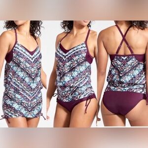 EUC Athleta Marrakesh Side Scrunch Tankini 36 B/C